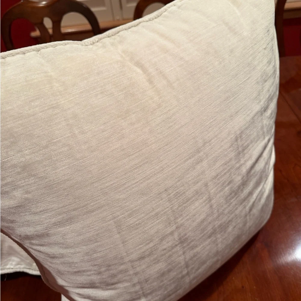 Set of Two Velvet Ivory PILLOW COVERS - 26x26